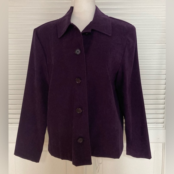 EUC Kim Rogers Purple Blazer Size Petite Medium - Picture 2 of 6